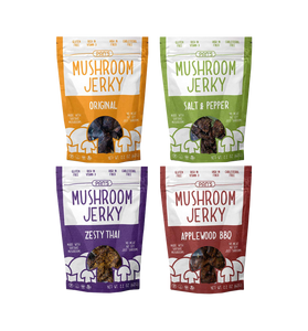 Pans Mushroom Jerky Vegan 4 Flavor Sample Pack
