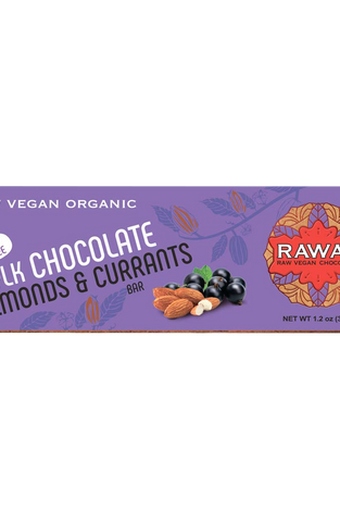Raway Vegan Milk Chocolate Paleo Mylk Chocolate Almonds Currants Bar