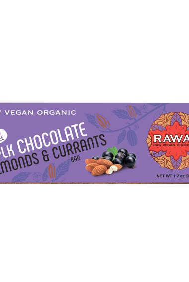 Raway Vegan Milk Chocolate Paleo Mylk Chocolate Almonds Currants Bar