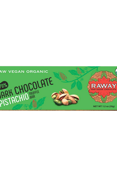 Raway Raw Vegan Chocolate Bars Dark Chocolate Pistachio Praline